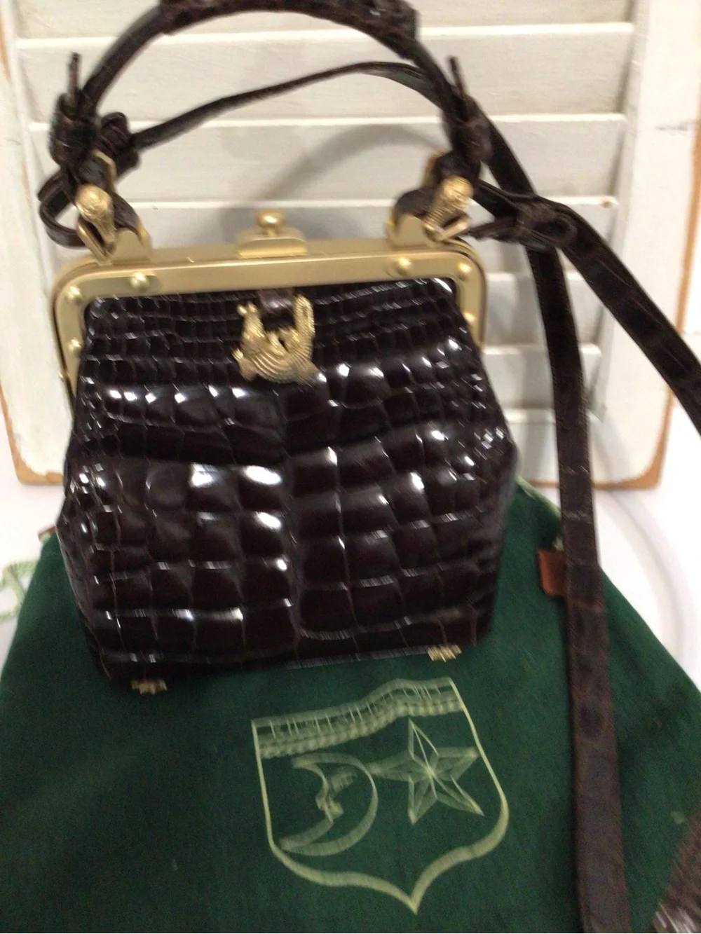 Barry Kieselstein-Cord Vintage Alligator Trophy Frame Bag